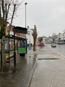 Cullompton Advertising Shelter 5 Panel 3 High Street outside Baptist Church