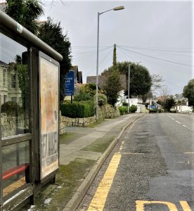 Falmouth Advertising Shelter 5 Panel 2 Melville Road adjacent Gyllyngvase Terrace