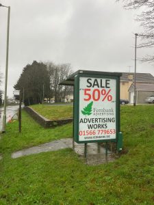 Ivybridge Advertising Shelter 4 Panel 4 Exeter Road adjacent Cole Lane