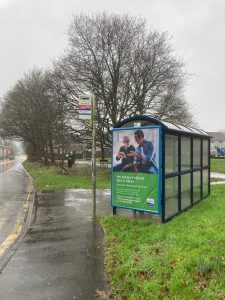 Tavistock Advertising Shelter 2 Panel 3 Plymouth Road opposite Lidl adjacent Hawthorn Road